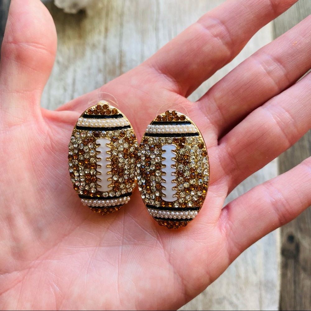 BaubleBar Rhinestone Football Earrings - Picture 4 of 5